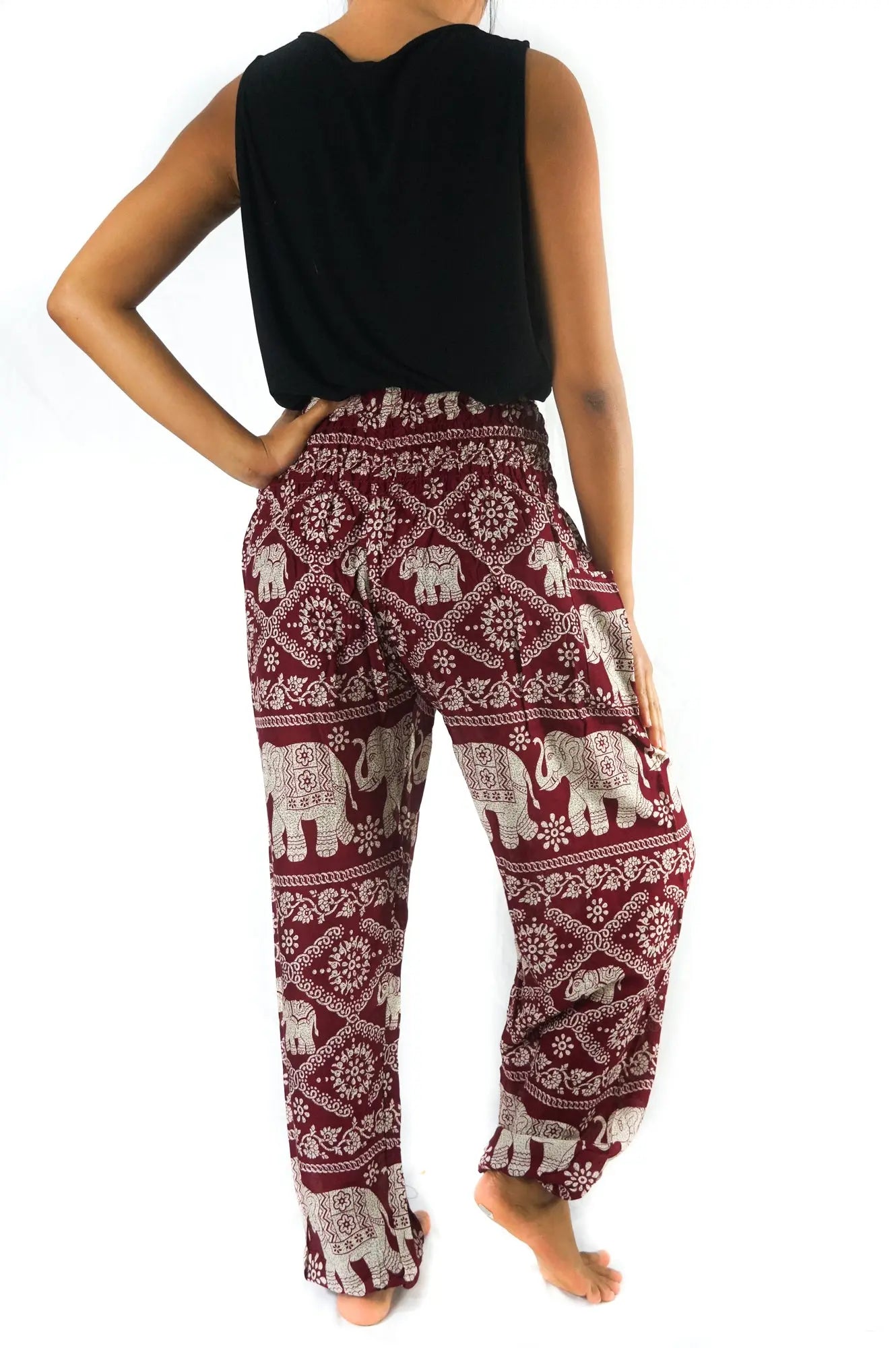 Burgundy ELEPHANT Pants Women Boho Pants Hippie Pants Yoga - Image #6