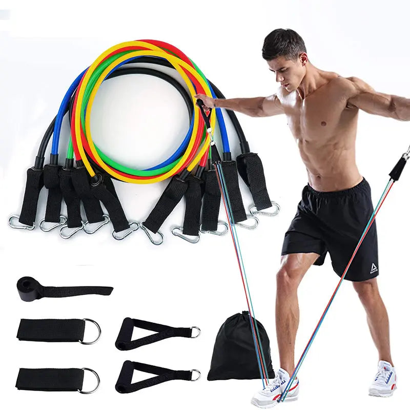 11Pcs Fitness Equipment Resistance Band Set - Image #1