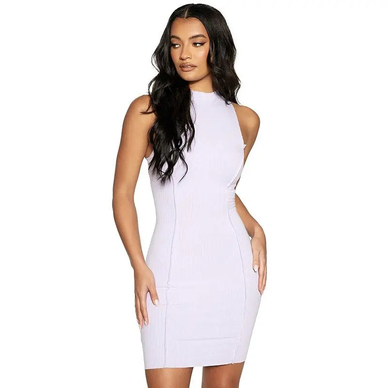 Ribbed Sleeveless Bodycon Summer Dresses For Women - Image #5