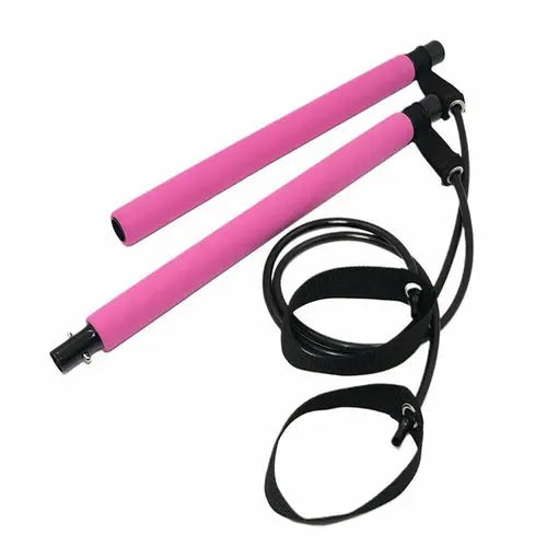 Adjustable Pilates Bar Kit Resistance Band Exercise Stick Toning Gym - Image #15