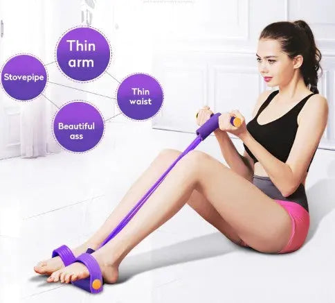 Portable Fitness Resistance Band with Pedal - Image #2