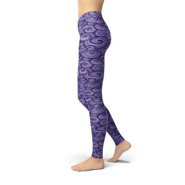 Jean Purple Swirls Leggings - Image #5