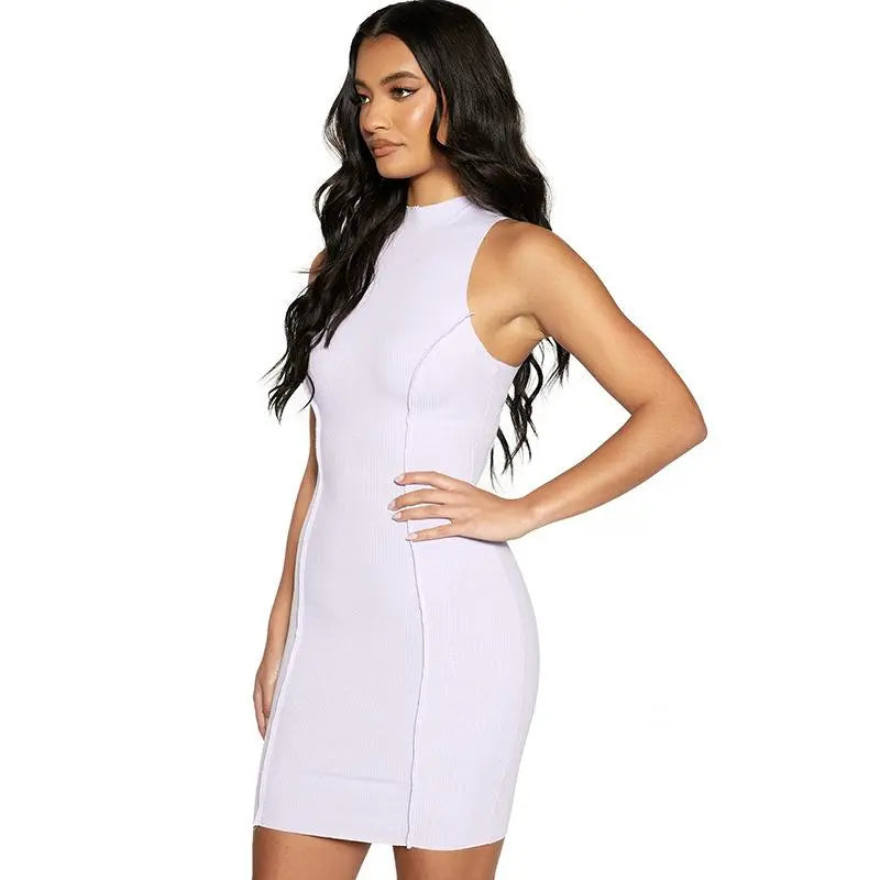 Ribbed Sleeveless Bodycon Summer Dresses For Women - Image #3