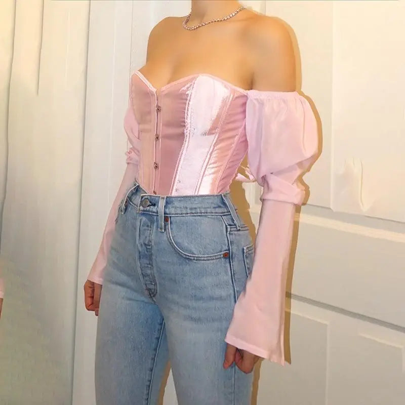 Sexy Off Shoulder Shirt Blouse Lady Girls - Image #2