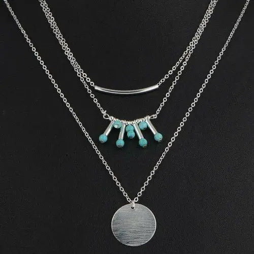 Turquoise Multilayer Necklace - Image #7