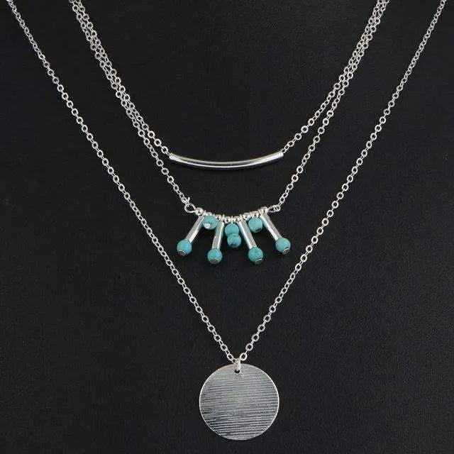 Turquoise Multilayer Necklace - Image #3