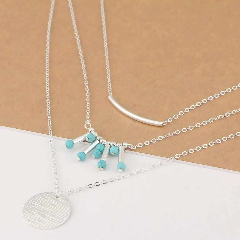 Turquoise Multilayer Necklace - Image #5