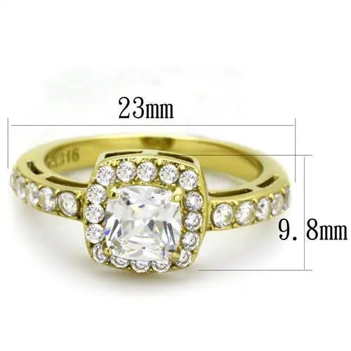 Women Stainless Steel Cubic Zirconia Rings TK1899 - Image #2