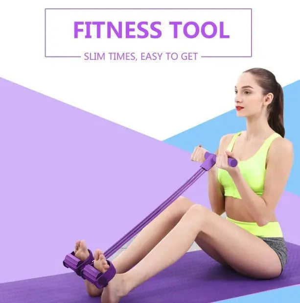 Portable Fitness Resistance Band with Pedal - Image #1