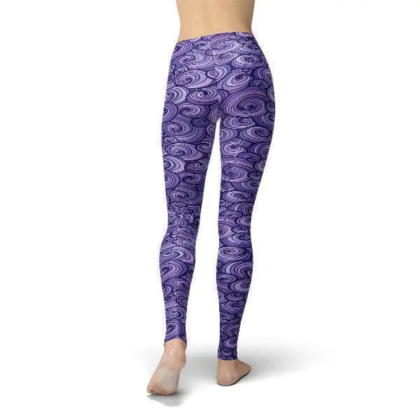 Jean Purple Swirls Leggings - Image #2