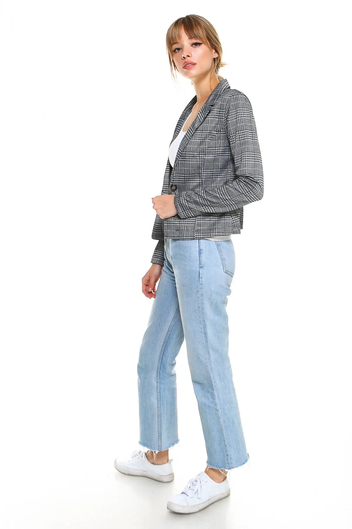 Point Plaid Blazer - Image #3