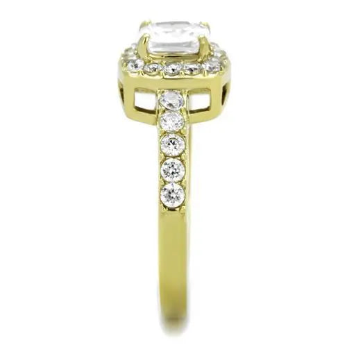 Women Stainless Steel Cubic Zirconia Rings TK1899 - Image #4